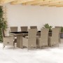 9-teiliges Garten-Esszimmer-Set mit Kissen synthetisches Rattan beige von , Gartensets - Ref: Foro24-3277584, Preis: 1,00 €, ...