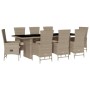 Set comedor de jardín 9 pzas con cojines ratán sintético beige de , Conjuntos de jardín - Ref: Foro24-3277584, Precio: 1,00 €...