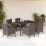 Set comedor jardín 7 pzas y cojines ratán sintético gris de , Conjuntos de jardín - Ref: Foro24-3211857, Precio: 809,31 €, De...