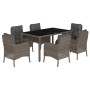 Garden dining set 7 pieces and gray synthetic rattan cushions by , Garden sets - Ref: Foro24-3211857, Price: 798,99 €, Discou...