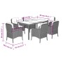 Set comedor jardín 7 pzas y cojines ratán sintético gris de , Conjuntos de jardín - Ref: Foro24-3211857, Precio: 776,32 €, De...