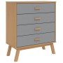 OLDEN solid pine wood chest of drawers in gray and brown by , Drawers - Ref: Foro24-358589, Price: 124,64 €, Discount: %