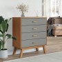 OLDEN solid pine wood chest of drawers in gray and brown by , Drawers - Ref: Foro24-358589, Price: 124,64 €, Discount: %