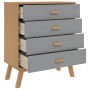 OLDEN solid pine wood chest of drawers in gray and brown by , Drawers - Ref: Foro24-358589, Price: 124,64 €, Discount: %