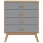 OLDEN solid pine wood chest of drawers in gray and brown by , Drawers - Ref: Foro24-358589, Price: 124,64 €, Discount: %