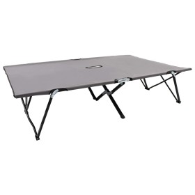 Gray steel folding double lounger by vidaXL, Loungers - Ref: Foro24-47762, Price: 110,61 €, Discount: %