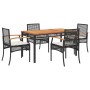 Set de muebles jardín 5 pzas con cojines ratán sintético negro de , Conjuntos de jardín - Ref: Foro24-3213562, Precio: 380,99...