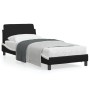 Bed with black and white synthetic leather headboard 80x200 cm by , Beds and slatted bases - Ref: Foro24-373083, Price: 105,6...