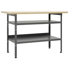 Gray steel workbench 120x60x85 cm by vidaXL, Work tables - Ref: Foro24-145344, Price: 156,38 €, Discount: %