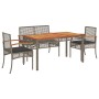 4-piece garden dining set with gray PE rattan cushions by , Garden sets - Ref: Foro24-3213576, Price: 392,52 €, Discount: %