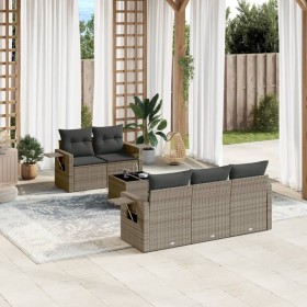 6-piece garden furniture set with gray synthetic rattan cushions by , Garden sets - Ref: Foro24-3219899, Price: 465,27 €, Dis...