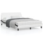 Bed frame with white and black synthetic leather headboard by , Beds and slatted bases - Ref: Foro24-373184, Price: 146,68 €,...