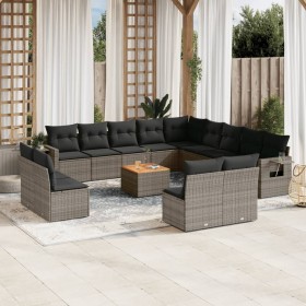 14-piece garden sofa set with gray synthetic rattan cushions by , Modular outdoor sofas - Ref: Foro24-3224821, Price: 889,99 ...