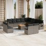 14-piece garden sofa set with gray synthetic rattan cushions by , Modular outdoor sofas - Ref: Foro24-3224821, Price: 908,83 ...