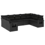 Set aus 8-teiligen Gartensofas und Kissen Kunstrattan schwarz von , Gartensets - Ref: Foro24-3220594, Preis: 558,39 €, Rabatt: %