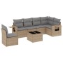 Set aus 7-teiligen Gartensofas und Kissen, synthetisches Rattan, beige von , Gartensets - Ref: Foro24-3220238, Preis: 496,98 ...