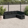 6-piece garden sofa set with black synthetic rattan cushions by , Garden sets - Ref: Foro24-3220204, Price: 422,64 €, Discoun...