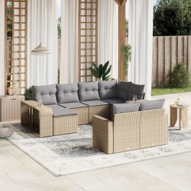 Gartensofa-Set mit 10-teiligen beigen Kissen aus synthetischem Rattan. von , Modulare Sofas für den Außenbereich - Ref: Foro2...