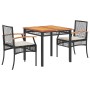 Set comedor de jardín 3 pzas con cojines ratán sintético negro de , Conjuntos de jardín - Ref: Foro24-3213560, Precio: 232,82...