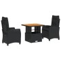 3-piece garden dining set with black synthetic rattan cushions by , Garden sets - Ref: Foro24-3277385, Price: 348,23 €, Disco...