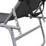 Folding sun lounger with gray aluminum awning by vidaXL, Loungers - Ref: Foro24-47772, Price: 59,39 €, Discount: %