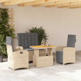 Garten-Esszimmergarnitur mit Kissen 4-teilig synthetisches Rattan beige von , Gartensets - Ref: Foro24-3277372, Preis: 586,99...