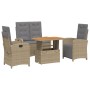 Garten-Esszimmergarnitur mit Kissen 4-teilig synthetisches Rattan beige von , Gartensets - Ref: Foro24-3277372, Preis: 584,95...