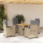 5-piece garden dining set with beige synthetic rattan cushions by , Garden sets - Ref: Foro24-3277422, Price: 625,18 €, Disco...