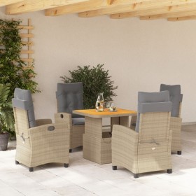 5-teiliges Garten-Esszimmer-Set mit Kissen synthetisches Rattan beige von , Gartensets - Ref: Foro24-3277422, Preis: 625,99 €...