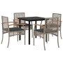 5-piece garden dining set with gray synthetic rattan cushions by , Garden sets - Ref: Foro24-3213618, Price: 302,25 €, Discou...