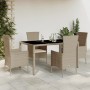 Set comedor de jardín 5 pzas con cojines ratán sintético beige de , Conjuntos de jardín - Ref: Foro24-3277571, Precio: 388,18...