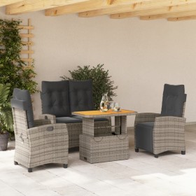 4-piece garden dining set with gray PE rattan cushions by , Garden sets - Ref: Foro24-3277408, Price: 630,89 €, Discount: %