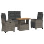 4-piece garden dining set with gray PE rattan cushions by , Garden sets - Ref: Foro24-3277408, Price: 633,77 €, Discount: %