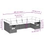 7-piece garden sofa set with gray PE rattan cushions by , Garden sets - Ref: Foro24-3220589, Price: 504,92 €, Discount: %