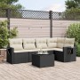 Set aus 6-teiligen Gartensofas und Kissen Kunstrattan schwarz von , Gartensets - Ref: Foro24-3220135, Preis: 396,31 €, Rabatt: %