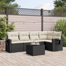 Set aus 6-teiligen Gartensofas und Kissen Kunstrattan schwarz von , Gartensets - Ref: Foro24-3220135, Preis: 411,62 €, Rabatt: %