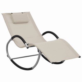 Deck chair with cream textilene pillow by vidaXL, Loungers - Ref: Foro24-47789, Price: 110,99 €, Discount: %