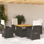 5-piece garden furniture set with black synthetic rattan cushions by , Garden sets - Ref: Foro24-3277318, Price: 676,58 €, Di...