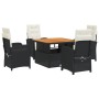 Set de muebles jardín 5 pzas con cojines ratán sintético negro de , Conjuntos de jardín - Ref: Foro24-3277318, Precio: 676,58...