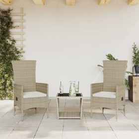 3-piece garden dining set with beige synthetic rattan cushions by , Garden sets - Ref: Foro24-3277590, Price: 239,22 €, Disco...