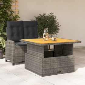 2-teiliges Garten-Esszimmerset mit Kissen aus synthetischem Rattan, grau von , Gartensets - Ref: Foro24-3277403, Preis: 366,6...