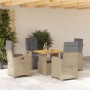 5-piece garden dining set with beige synthetic rattan cushions by , Garden sets - Ref: Foro24-3277364, Price: 735,55 €, Disco...