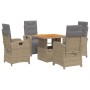 5-teiliges Garten-Esszimmer-Set mit Kissen synthetisches Rattan beige von , Gartensets - Ref: Foro24-3277364, Preis: 735,55 €...