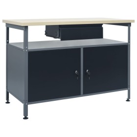 Black steel workbench 120x60x85 cm by vidaXL, Work tables - Ref: Foro24-145345, Price: 248,28 €, Discount: %