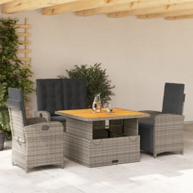 4-piece garden dining set with gray PE rattan cushions by , Garden sets - Ref: Foro24-3277345, Price: 627,98 €, Discount: %