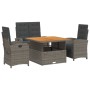 4-piece garden dining set with gray PE rattan cushions by , Garden sets - Ref: Foro24-3277345, Price: 623,49 €, Discount: %