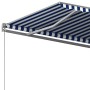 Toldo de pie automático azul y blanco 500x300 cm de , Toldos - Ref: Foro24-3069786, Precio: 601,36 €, Descuento: %