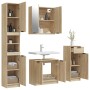 Juego de muebles de baño 4 pzas madera ingeniería roble Sonoma de , Muebles de baño - Ref: Foro24-3115886, Precio: 272,99 €, ...