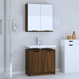 Bathroom furniture set 2 pieces oak brown engineered wood by , Bathroom furniture - Ref: Foro24-3115867, Price: 123,60 €, Dis...