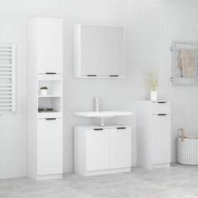 Juego de muebles de baño 4 piezas madera contrachapada blanco de , Muebles de baño - Ref: Foro24-3115884, Precio: 269,73 €, D...